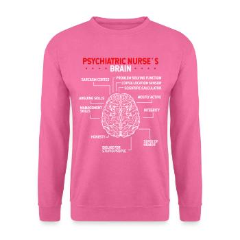Certificat d’infirmière psychiatrique Badge d’infirmière Bobine - Sweat-shirt Unisexe - rose - Devant