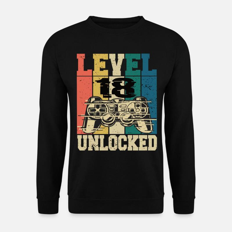 Level 18 Unlocked - Unisex Sweatshirt - black