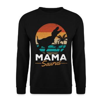 Mama Saurus Rex Mama Dinosaur Famille Mama Dino - Sweat-shirt Unisexe - noir - Devant - Alina (178cm) & Michal (187cm)
