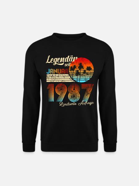 Geburtstag Mann Legendär Seit Januar 1987 - Unisex Pullover - Schwarz