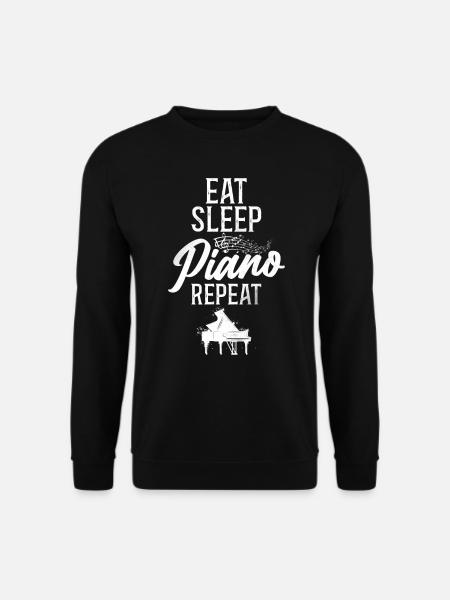 Piano Teacher Pianist Eat Sleep - Unisex Pullover - Schwarz