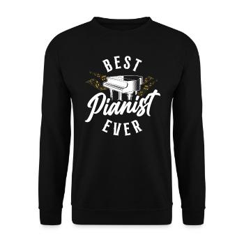 Professeur de piano Pianiste Notes de musique - Sweat-shirt Unisexe - noir - Devant - Alina (178cm) & Michal (187cm)