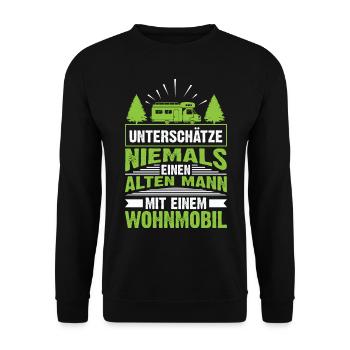 Camping Wohnmobil - Unisex Pullover - Schwarz - Vorne - Alina (178cm) & Michal (187cm)