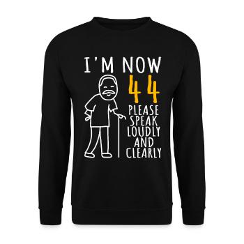 44th birthday 44er 44th I am now 44 years old - Unisex Sweatshirt - black - Front - Alina (178cm) & Michal (187cm)