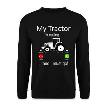 Mon tracteur appelle... et je dois y aller! - Sweat-shirt Unisexe - noir - Devant - Alina (178cm) & Michal (187cm)