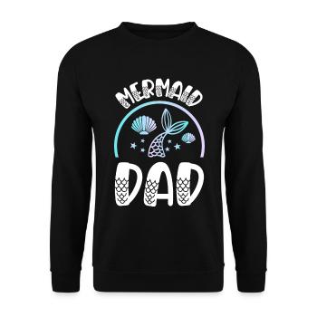 Mermaid Dad for a Mermaid Bride - Unisex Sweatshirt - black - Front - Alina (178cm) & Michal (187cm)