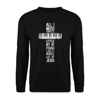Piano Teacher Pianist Keyboard - Unisex Sweatshirt - black - Front - Alina (178cm) & Michal (187cm)