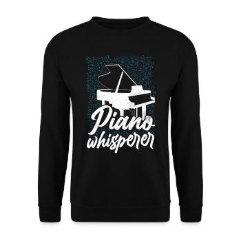 Piano Teacher Pianist Music Notes - Unisex Sweatshirt - black - Front - Alina (178cm) & Michal (187cm)