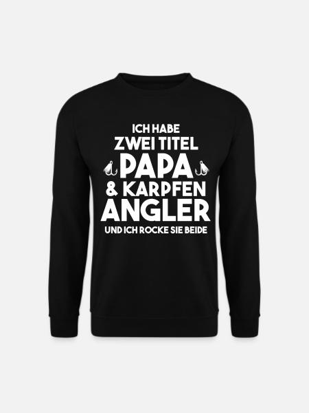 Angeln Papa KarpfenAngler - Unisex Pullover - Schwarz