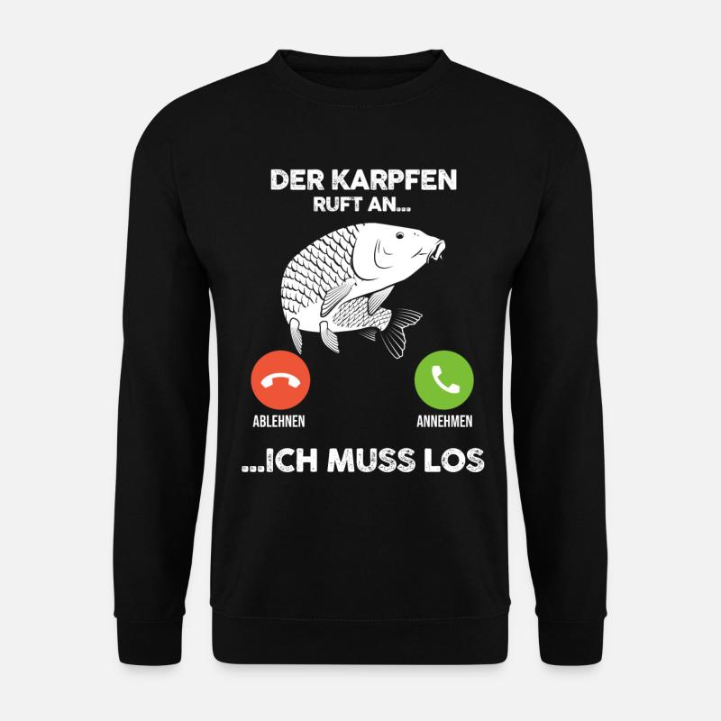 Angeln Angler Karpfen Fischer - Unisex Pullover - Schwarz