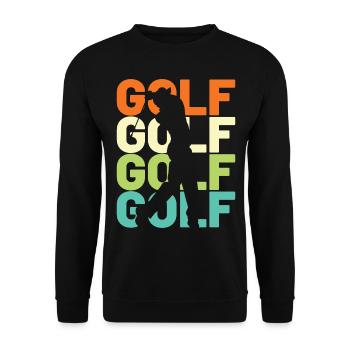 Golf Golfer Retro - Unisex Pullover - Schwarz - Vorne - Alina (178cm) & Michal (187cm)