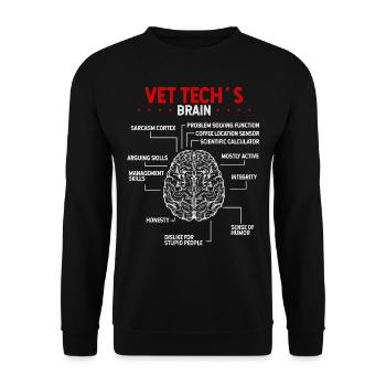 Veterinarian Vet Tech Stethoscope Charm Vet Tech - Unisex Sweatshirt - black - Front - Alina (178cm) & Michal (187cm)