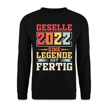 Geselle 2022 Retro Geschenk - Unisex Pullover - Schwarz - Vorne - Alina (178cm) & Michal (187cm)