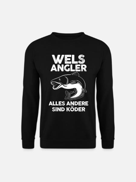 Angeln Angler Wels Fischer - Unisex Pullover - Schwarz