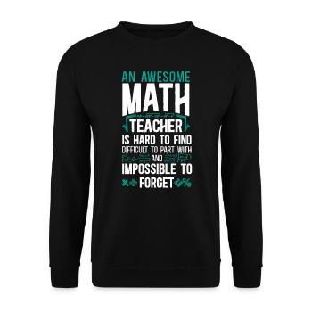 Math Teacher Nerd Student An - Unisex Pullover - Schwarz - Vorne - Alina (178cm) & Michal (187cm)