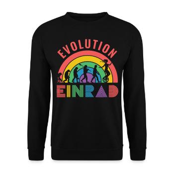Einrad Evolution Geschenk - Unisex Pullover - Schwarz - Vorne - Alina (178cm) & Michal (187cm)