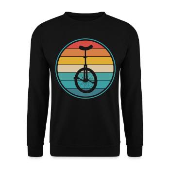 Einrad Retro - Unisex Pullover - Schwarz - Vorne - Alina (178cm) & Michal (187cm)