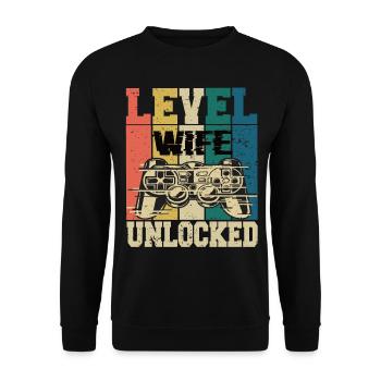 Level Wife Unlocked - Unisex Sweatshirt - black - Front - Alina (178cm) & Michal (187cm)