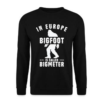 Bigfoot Sasquatch Yeti - Unisex Pullover - Schwarz - Vorne - Alina (178cm) & Michal (187cm)