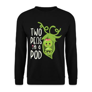 Two Peas in a Pod Valentines Day In Love - Unisex Sweatshirt - black - Front - Alina (178cm) & Michal (187cm)