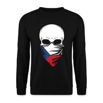 Dia De Los Muertos - Czech Republic Skull - Unisex Pullover - Schwarz - Vorne - Alina (178cm) & Michal (187cm)