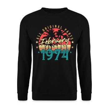 February 1974 Retro Original - Unisex Sweatshirt - black - Front - Alina (178cm) & Michal (187cm)