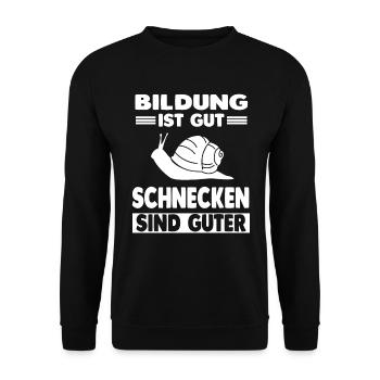 Schnecke Schnecken - Unisex Pullover - Schwarz - Vorne - Alina (178cm) & Michal (187cm)