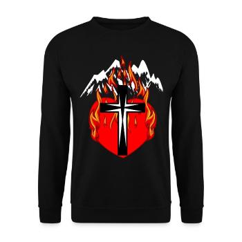 Alpinistes Alpinisme Cœur Feu Flamme Montagnes - Sweat-shirt Unisexe - noir - Devant - Alina (178cm) & Michal (187cm)