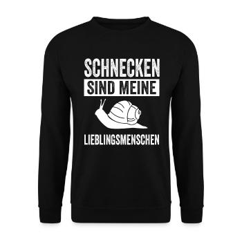 Schnecke Schnecken - Unisex Pullover - Schwarz - Vorne - Alina (178cm) & Michal (187cm)