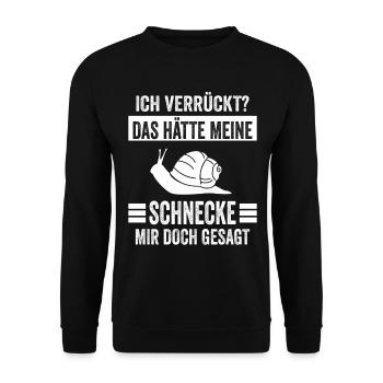 Schnecke Schnecken - Unisex Pullover - Schwarz - Vorne - Alina (178cm) & Michal (187cm)