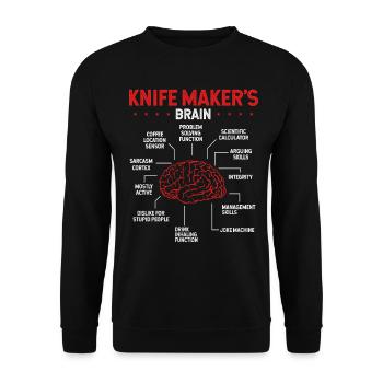 Knifemaking Bladesmithing Knife Collecting - Unisex Sweatshirt - black - Front - Alina (178cm) & Michal (187cm)