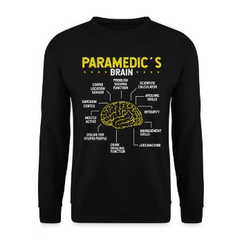 Paramedic Brain Ambulance Emergency Medical - Unisex Sweatshirt - black - Front - Alina (178cm) & Michal (187cm)