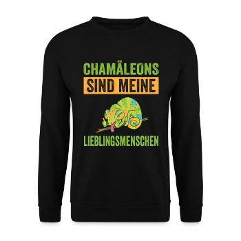 Chamäleon - Unisex Pullover - Schwarz - Vorne - Alina (178cm) & Michal (187cm)