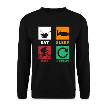 BMX Bike BMX Fahrrad BMX Rennen BMX Rad Geschenk - Unisex Pullover - Schwarz - Vorne - Alina (178cm) & Michal (187cm)