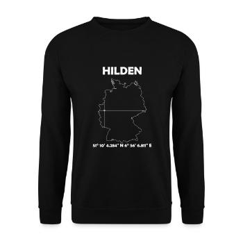Hilden Map - Unisex Sweatshirt - black - Front - Alina (178cm) & Michal (187cm)