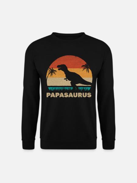 PapaSaurus T-Rex Daddy Dinosaurier Passende - Unisex sweater - sort
