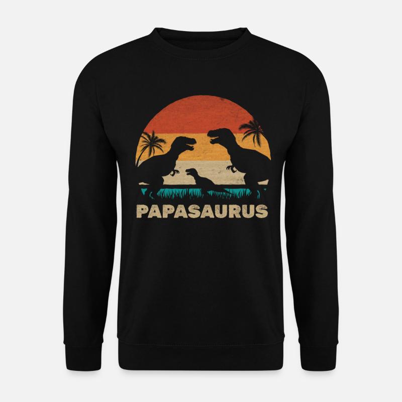 PapaSaurus Rex Papa Dino Familie Dinosaurier Papa - Unisex Pullover - Schwarz