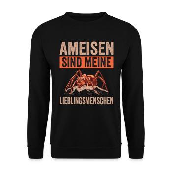 Ameisen Ameise - Unisex Pullover - Schwarz - Vorne - Alina (178cm) & Michal (187cm)