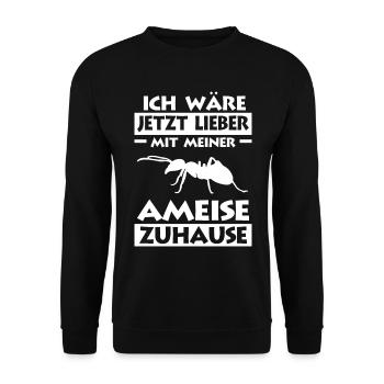 Ameise Ameisen - Unisex Pullover - Schwarz - Vorne - Alina (178cm) & Michal (187cm)