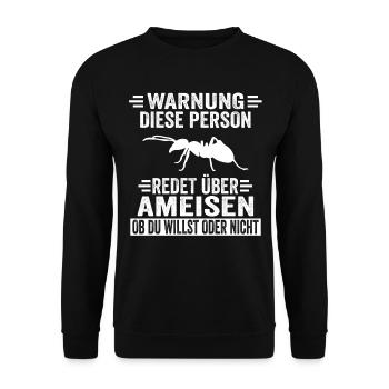 Ameisen Ameise - Unisex Pullover - Schwarz - Vorne - Alina (178cm) & Michal (187cm)
