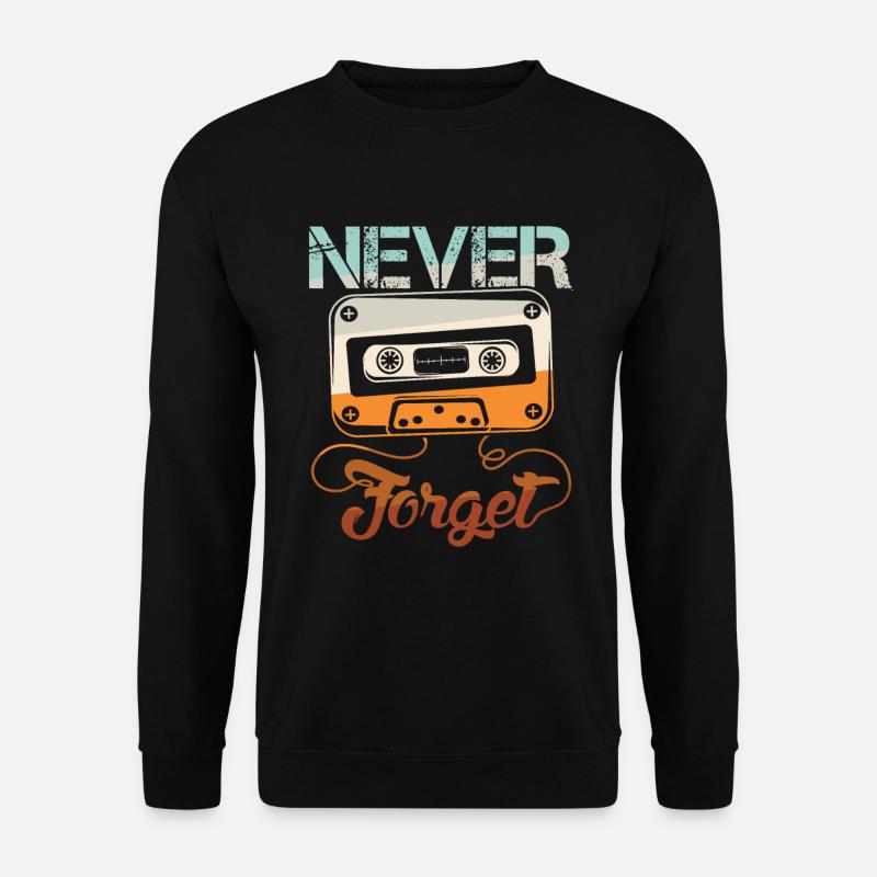 Never Forget Kasette Old School - Unisex Pullover - Schwarz