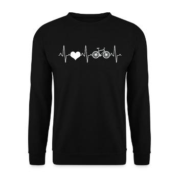Bicycle Heartbeat - Unisex Sweatshirt - black - Front - Alina (178cm) & Michal (187cm)
