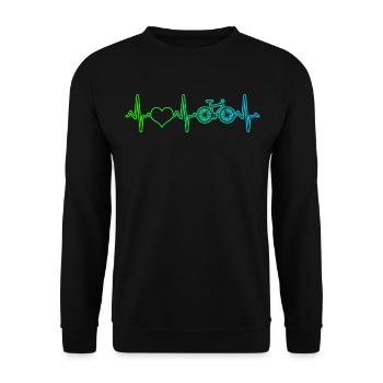 Bicycle Heartbeat - Unisex Sweatshirt - black - Front - Alina (178cm) & Michal (187cm)