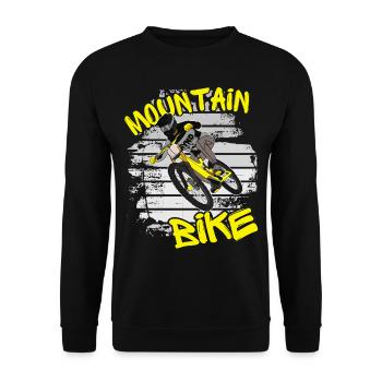 Mountainbiker / MTB Downhill Fahrrad Sprüche Bike - Unisex Pullover - Schwarz - Vorne - Alina (178cm) & Michal (187cm)