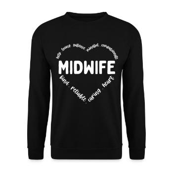 Deliver Nurse Midwife Heart Love Obstetric Nurse - Unisex Sweatshirt - black - Front - Alina (178cm) & Michal (187cm)