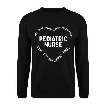 Pediatric Nurse Scrubs Certified Pediatric Nurse - Unisex Sweatshirt - black - Front - Alina (178cm) & Michal (187cm)