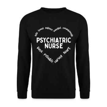 Psychiatric Nurse Certification Psychiatric Nurse - Unisex Sweatshirt - black - Front - Alina (178cm) & Michal (187cm)