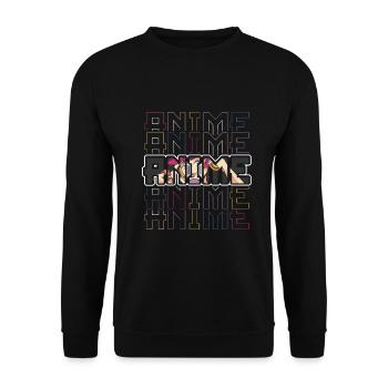 Anime - Unisex Pullover - Schwarz - Vorne - Alina (178cm) & Michal (187cm)