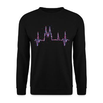 Cathédrale de Cologne Heartbeat Carnaval Carnaval - Sweat-shirt Unisexe - noir - Devant - Alina (178cm) & Michal (187cm)