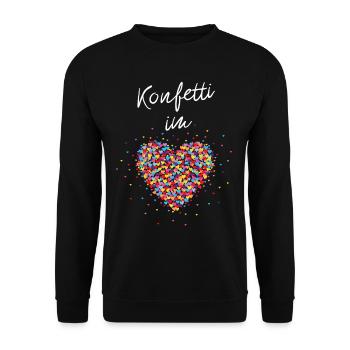 Konfetti im Herzen Karneval Kostümersatz - Unisex Pullover - Schwarz - Vorne - Alina (178cm) & Michal (187cm)